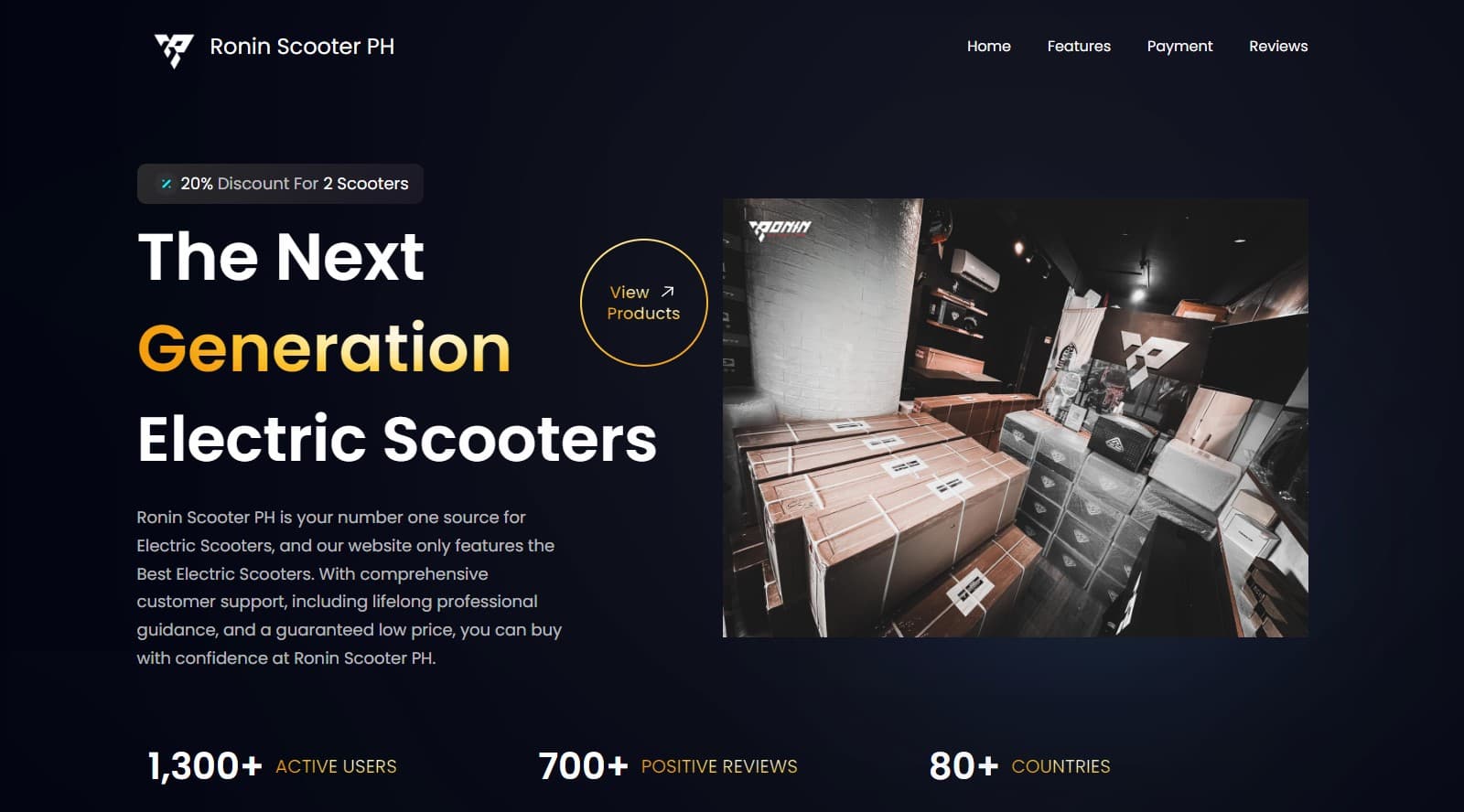 Ronin Scooter PH Landing Page